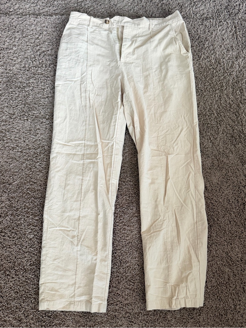 Men's Cream Straight-Leg Chinos